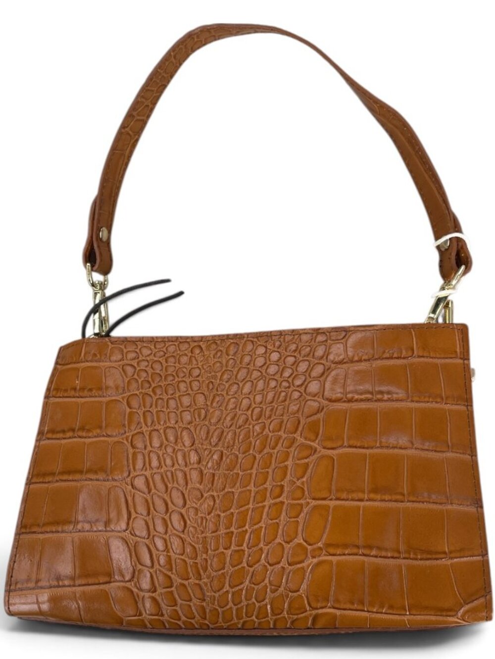NWT Valentina Croc Embossed Leather Crossbody Bag - Picture 2 of 8